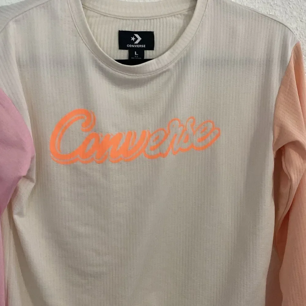 Converse- Girls long sleeve color block top- Size Large